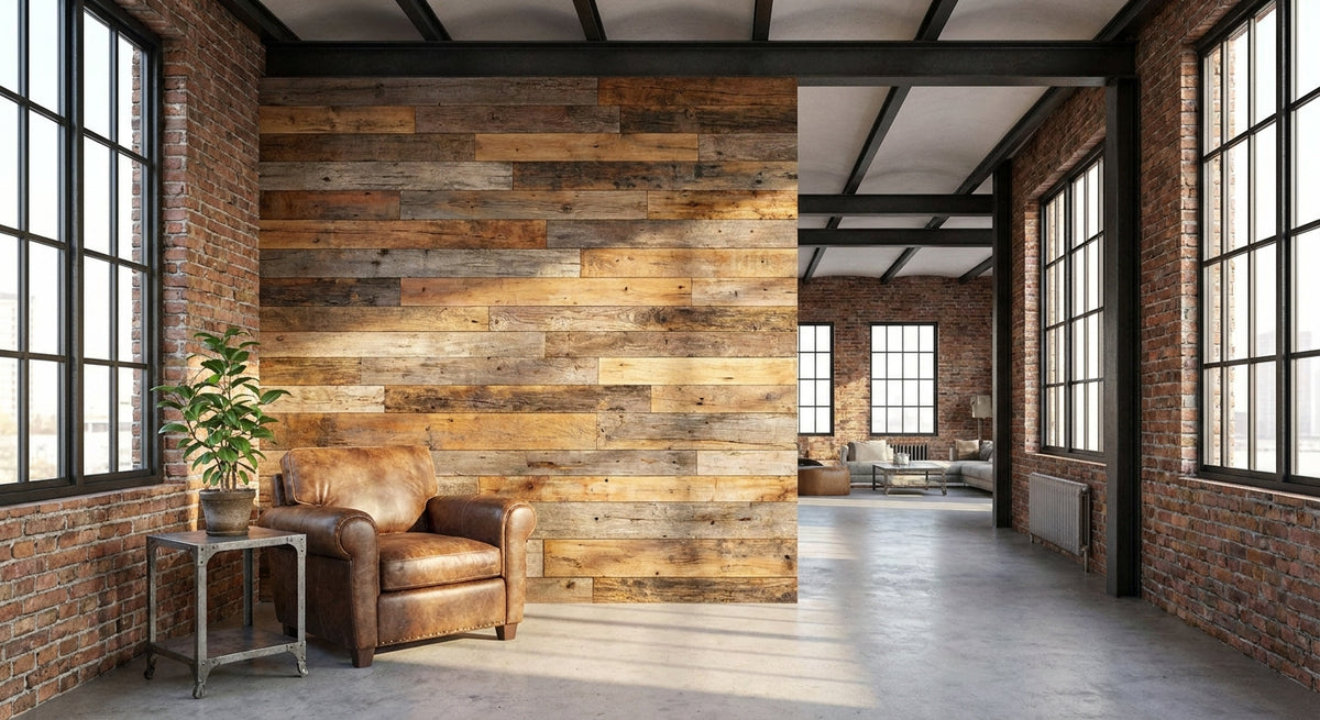 Revêtement mural bois pour loft et espace industriel