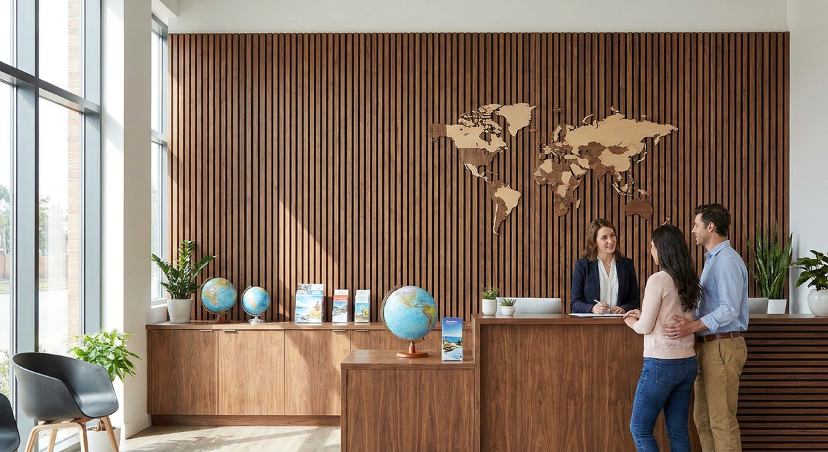 Meilleur panneau mural bois pour agence de voyage