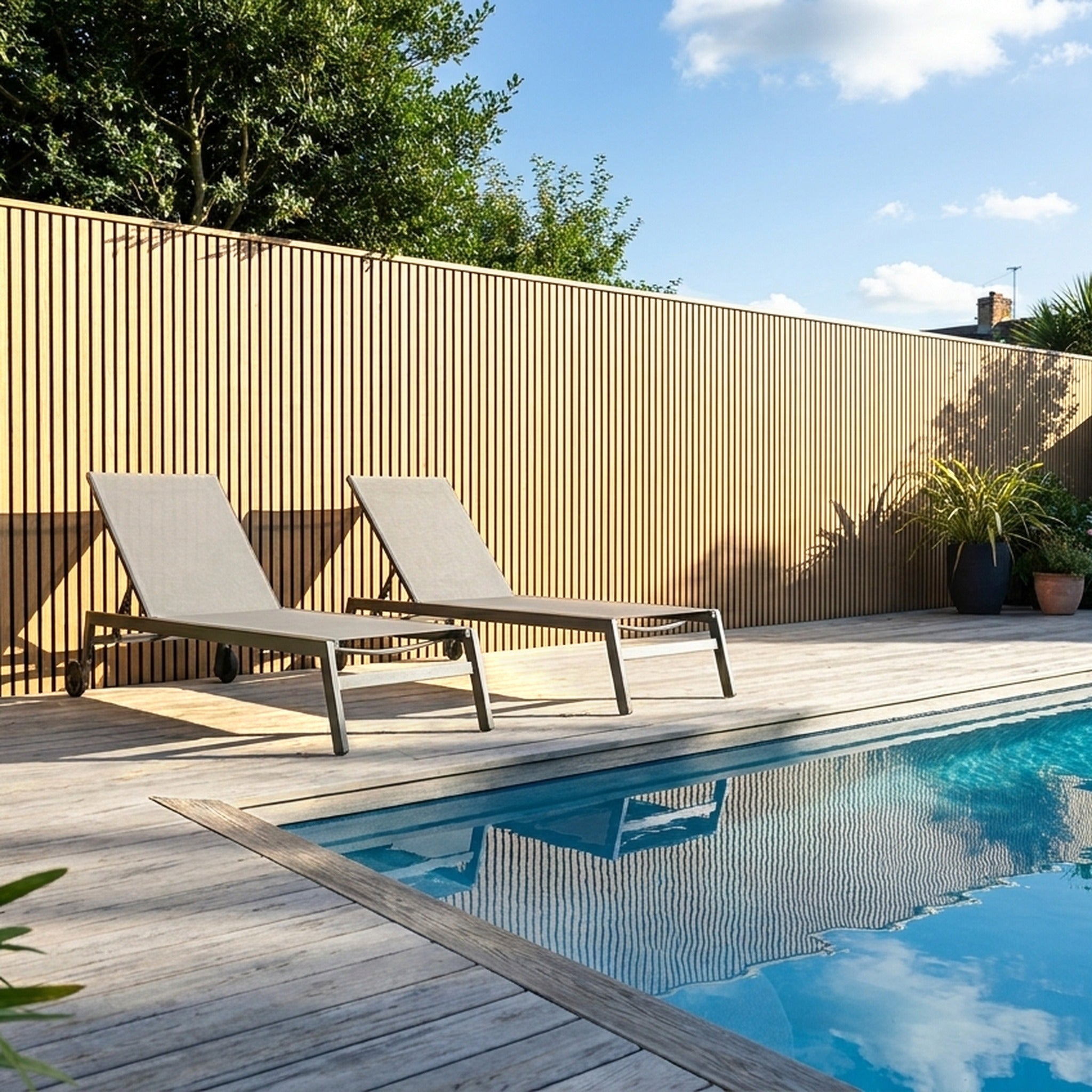 Panneau Bois Extérieur Bouleau 290CM | Façade | Jardin | Texture 3D