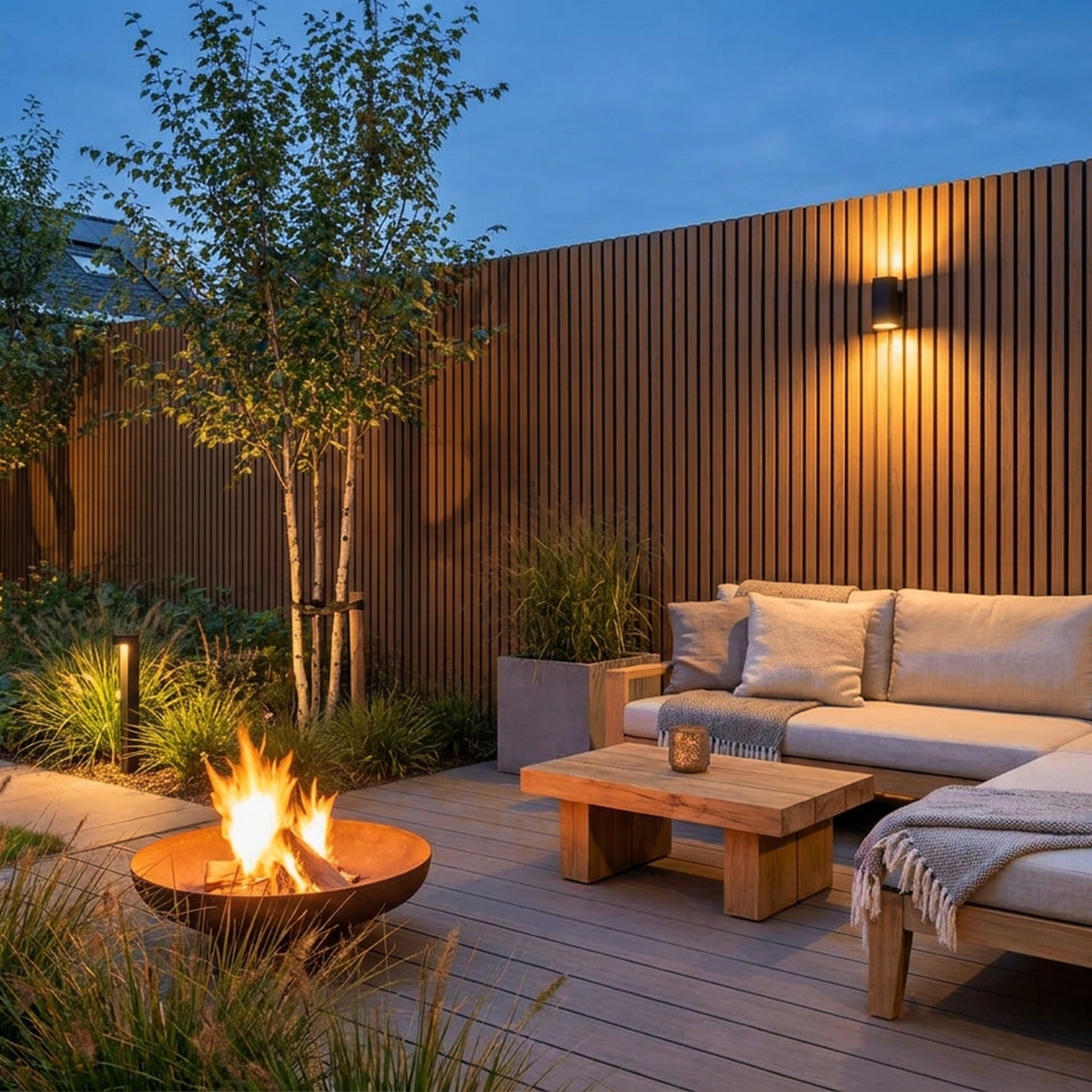 Panneau Bois Extérieur Chêne 290CM | Façade | Jardin | Texture 3D
