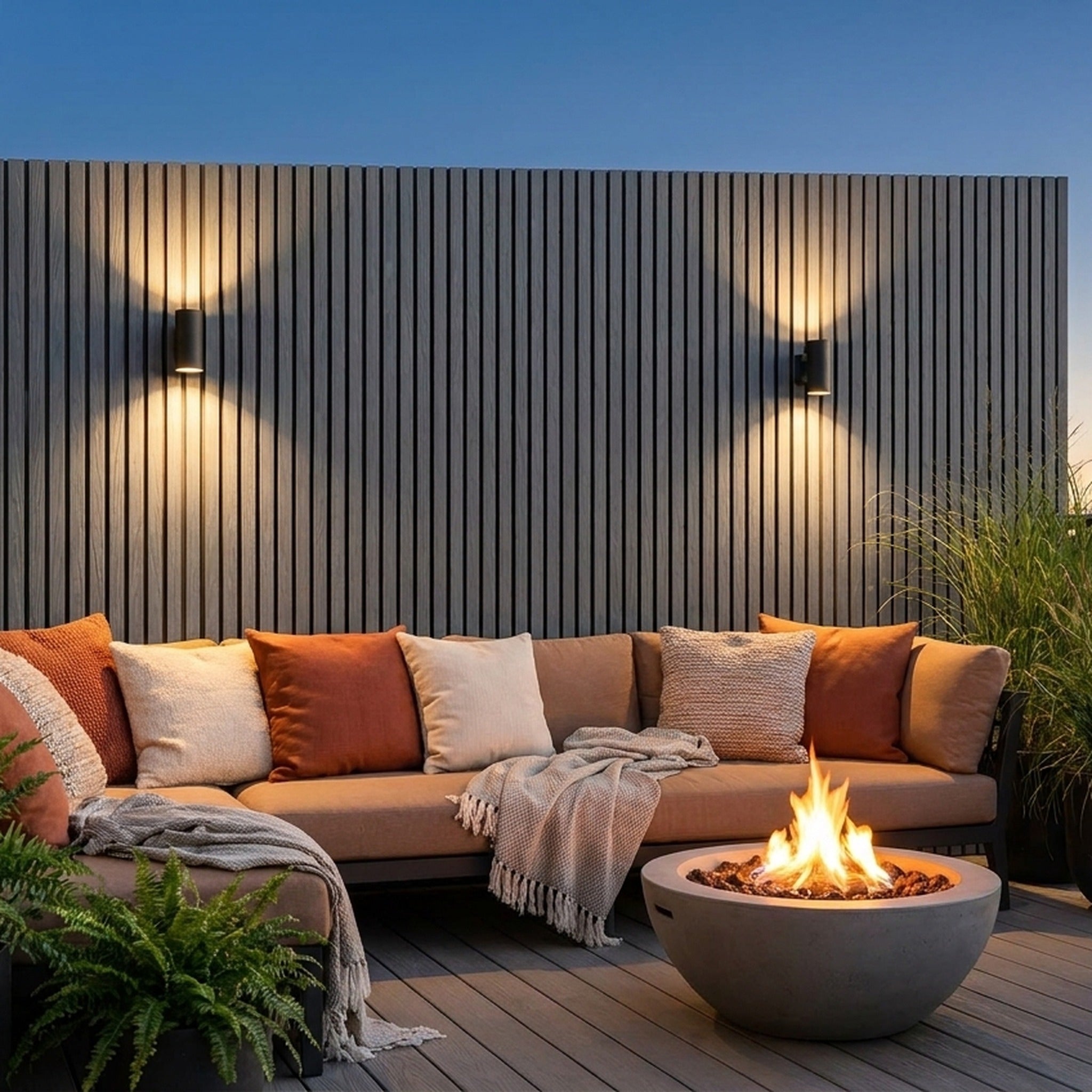Panneau Bois Extérieur Gris Pierre 290CM | Façade | Jardin | Texture 3D