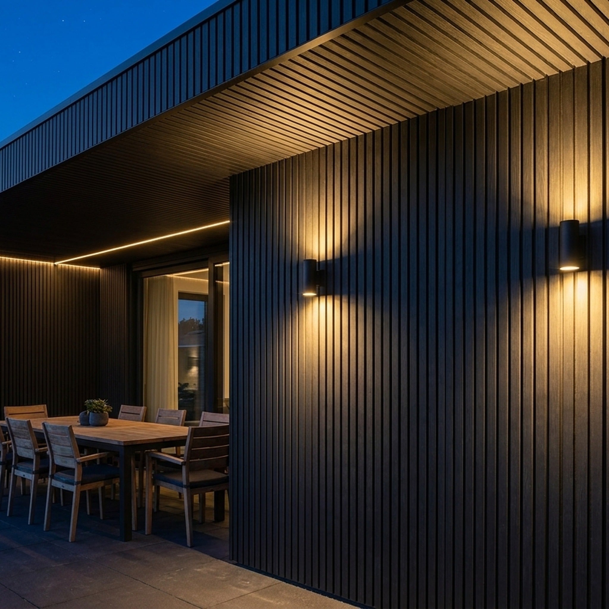 Panneau Bois Extérieur Noir 290CM | Façade | Jardin | Texture 3D