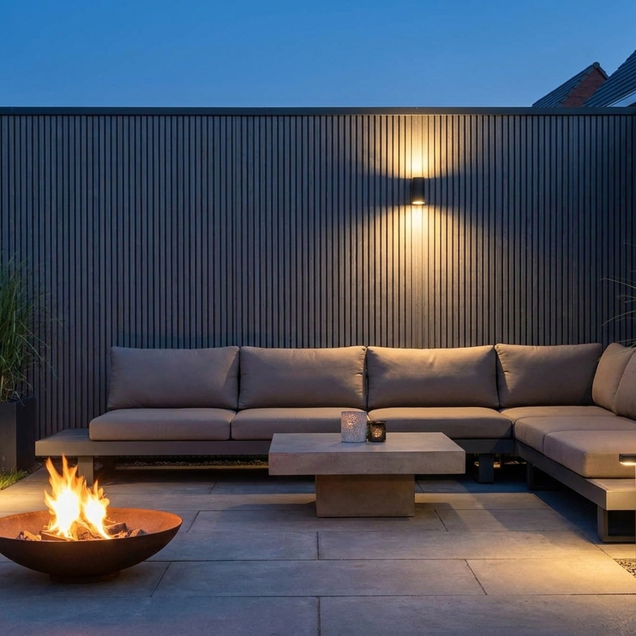 Panneau Bois Extérieur Gris Pierre 290CM | Façade | Jardin | Texture 3D