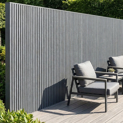 Panneau Bois Extérieur Gris Pierre 290CM | Façade | Jardin | Texture 3D