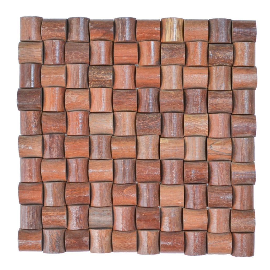 Panneau Mosaïque en Bois | Arisauro | 30×30 cm | Carrelage en Bois