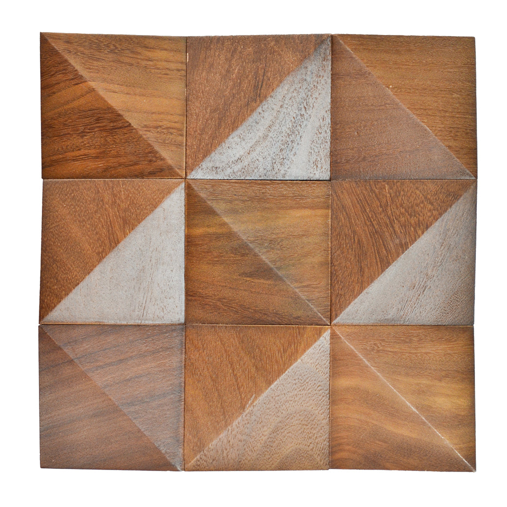 Panneau Bois Décoratif Mural | Cumaru Deep | 30×30 cm