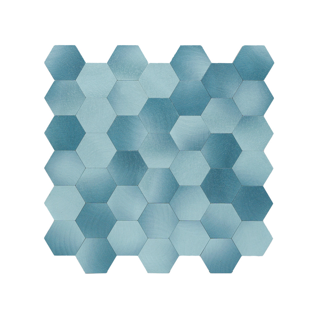 Crédence adhésive | Hexagone Bleu | 28,8×29,2 cm