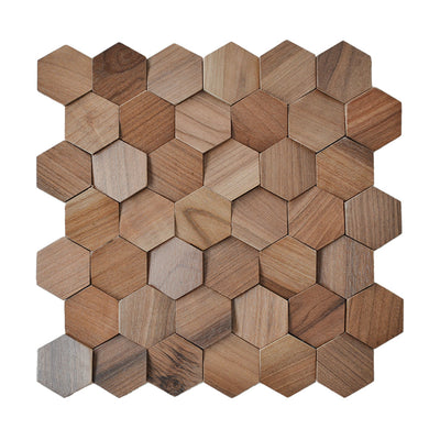 Panneau Bois Décoratif Mural | Noyer Velours | 31×30 cm