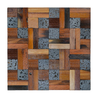 Panneau Bois Décoratif Mural | Lava Mix | 30×30 cm