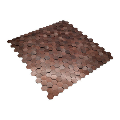 Crédence adhésive | Mini Hexagone 3D Cuivre foncé | 29,8×30,7 cm