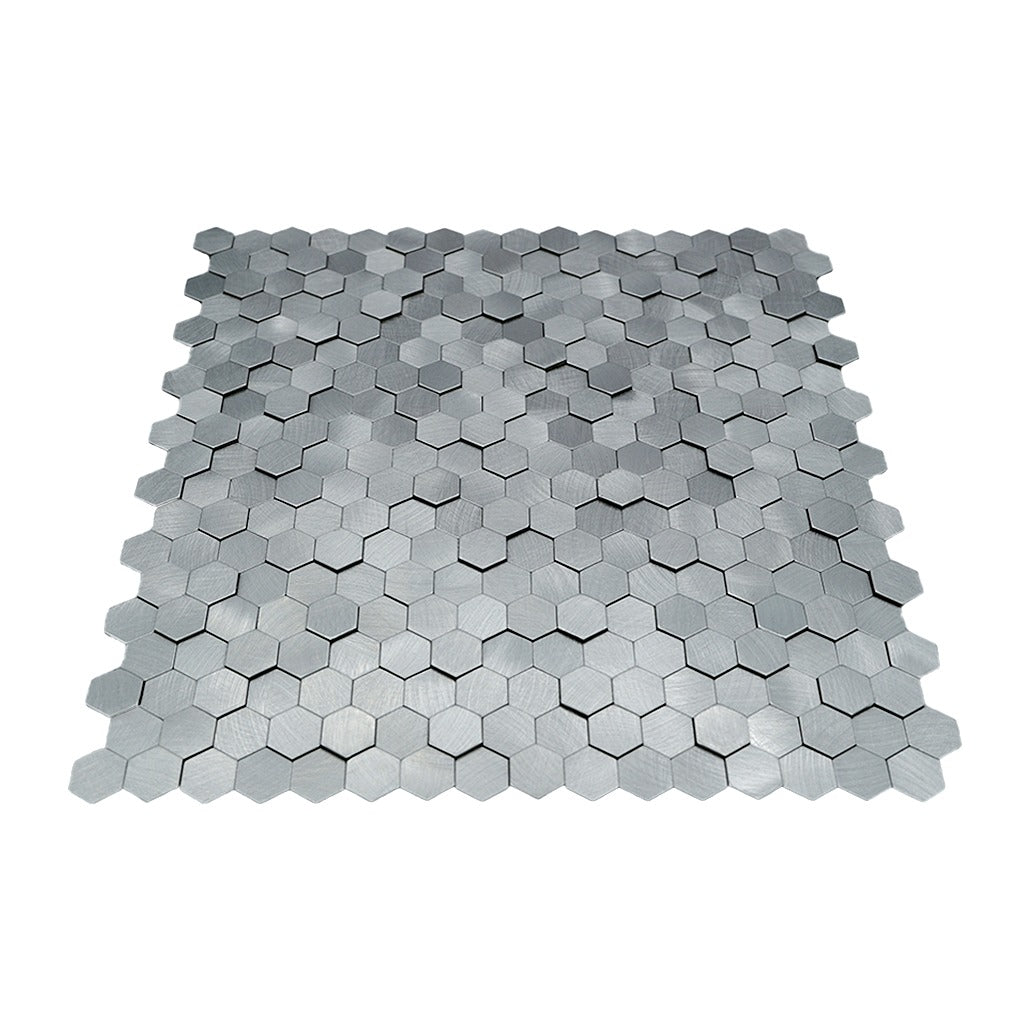 Crédence adhésive | Mini Hexagone 3D Gris | 29,8×30,7 cm