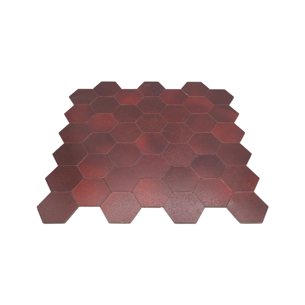 Panneau Mosaïque Autocollant | Hexagone Bordeaux | 28,8×29,2 cm | Métal
