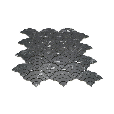 Crédence adhésive | Éventail Noir | 26,8×28,1 cm