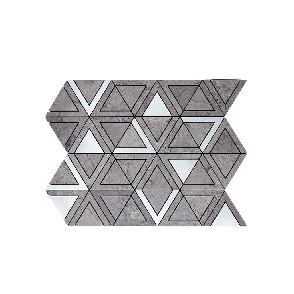 Crédence adhésive | Triangle Gris Argent | 28,7×33,1 cm