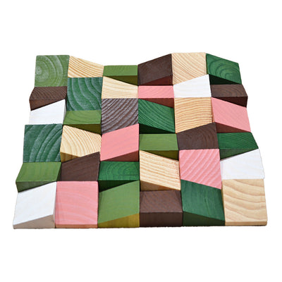 Panneau Bois Décoratif Mural | Rich Pin | 30×30 cm