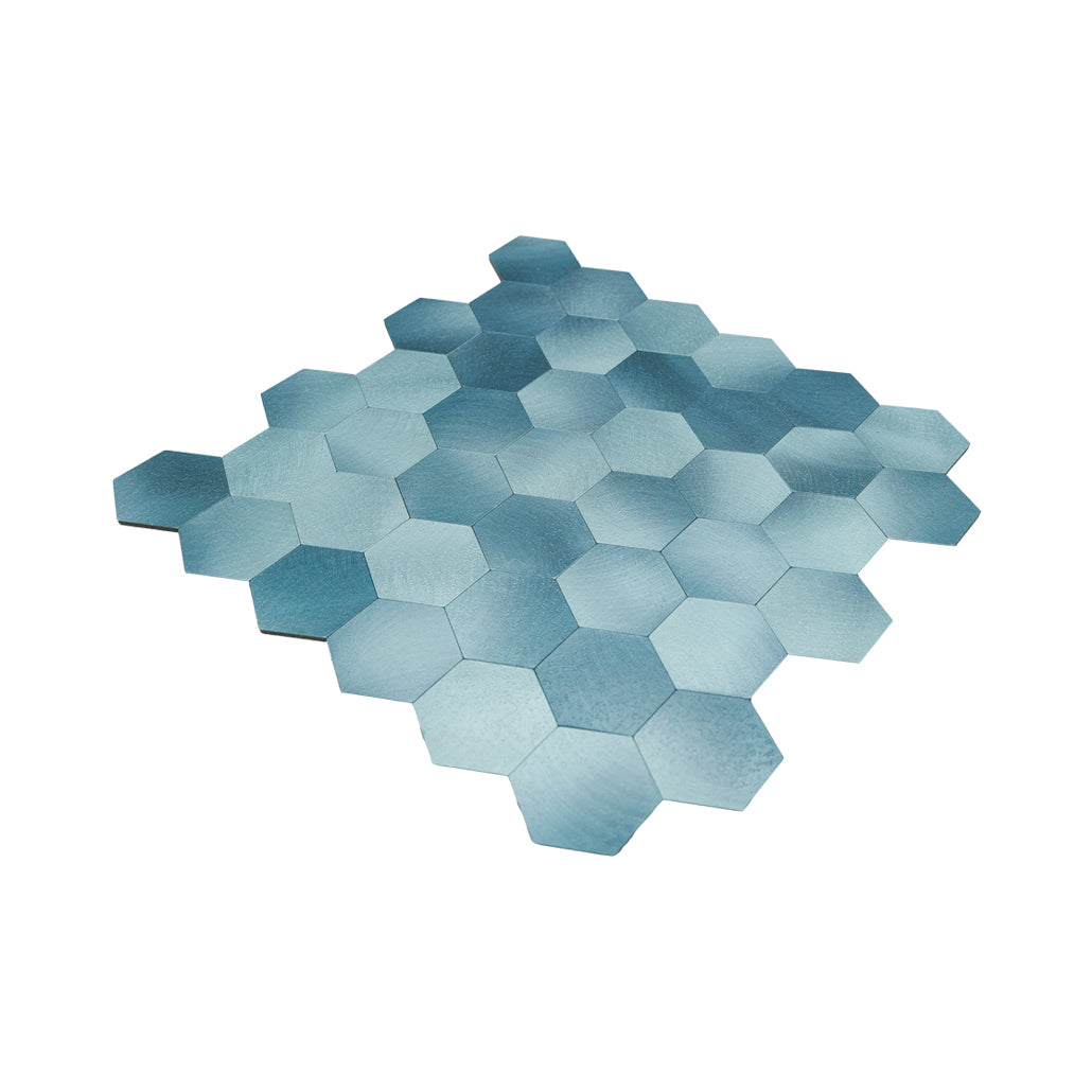 Crédence adhésive | Hexagone Bleu | 28,8×29,2 cm