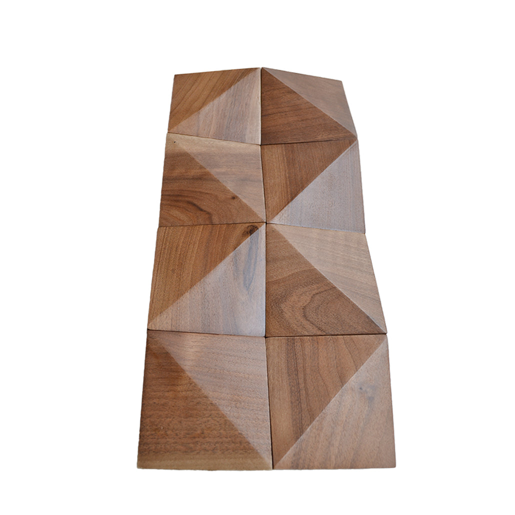 Panneau Mosaïque en Bois | Slim Noyer | 20×40 cm | Carrelage en Bois