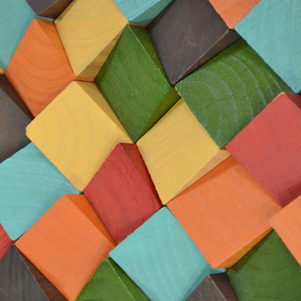 Panneau Mosaïque en Bois | Dark Pin | 30×30 cm | Carrelage en Bois