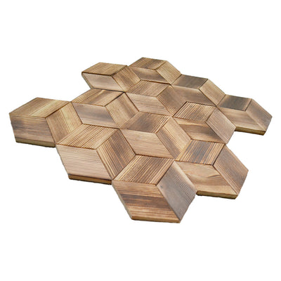 Panneau Bois Décoratif Mural | Pin Frais | 30×35 cm