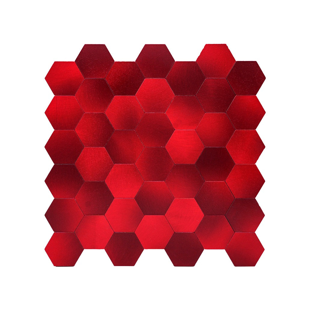 Crédence adhésive | Hexagone Rouge | 28,8×29,2 cm