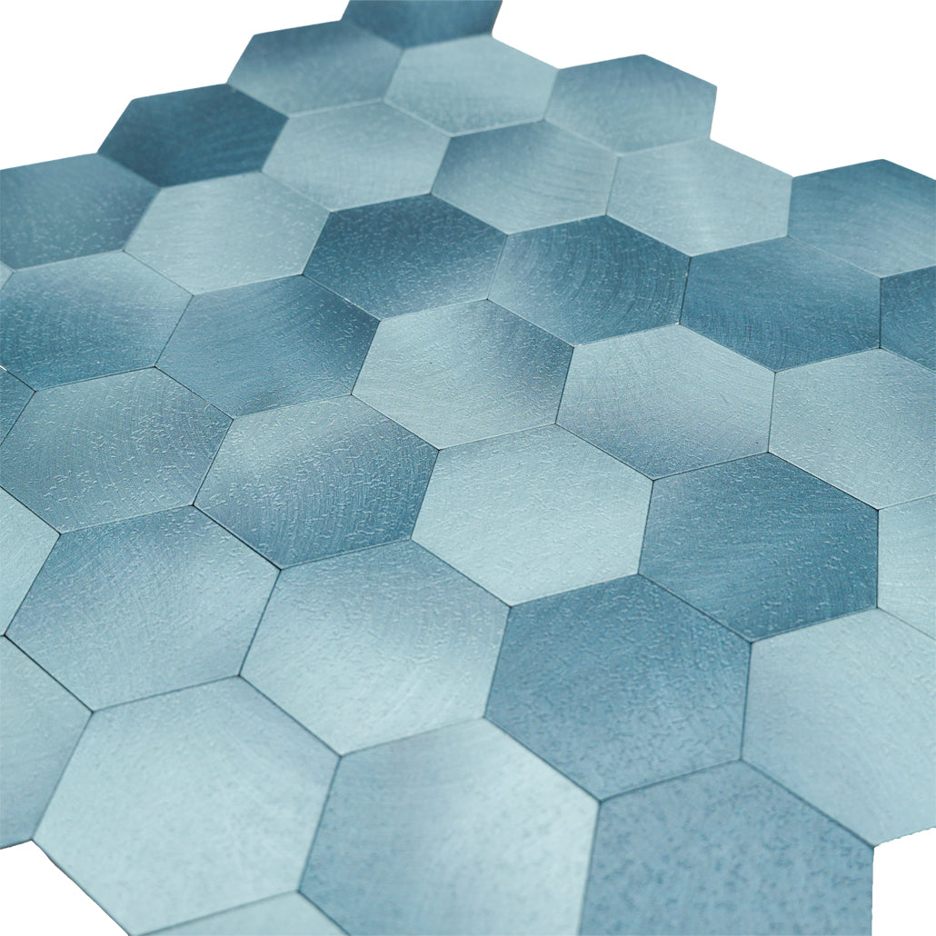 Crédence adhésive | Hexagone Bleu | 28,8×29,2 cm