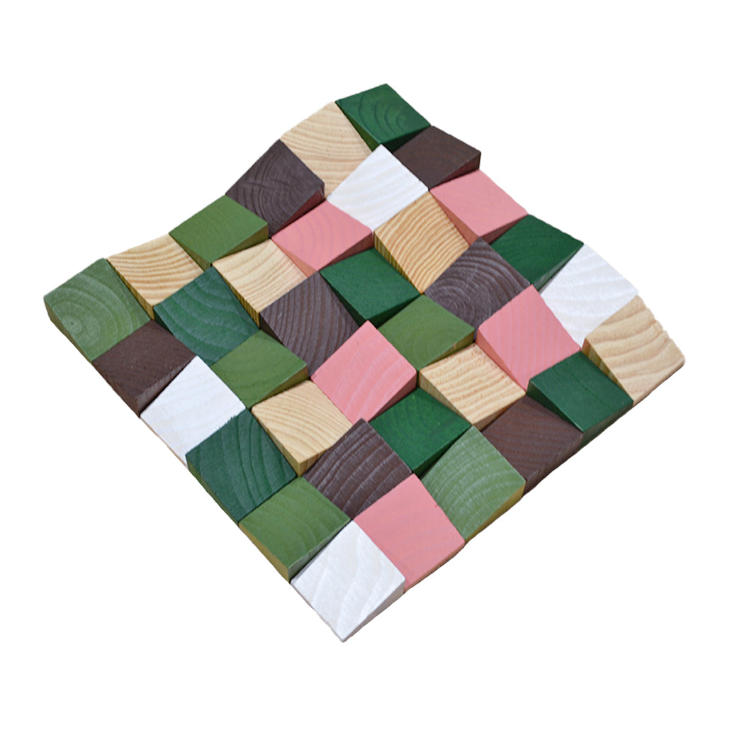Panneau Bois Décoratif Mural | Rich Pin | 30×30 cm