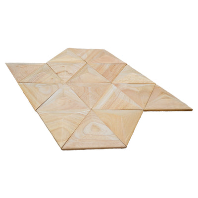 Panneau Bois Décoratif Mural | Hévéa XL | 30×35 cm