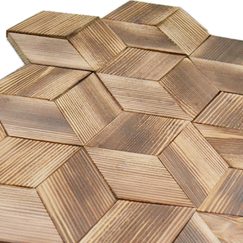 Panneau Mosaïque en Bois | Pin Frais | 30×35 cm | Carrelage en Bois