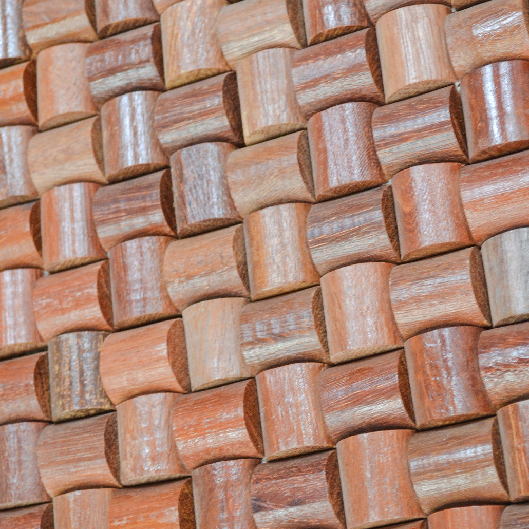 Panneau Mosaïque en Bois | Arisauro | 30×30 cm | Carrelage en Bois