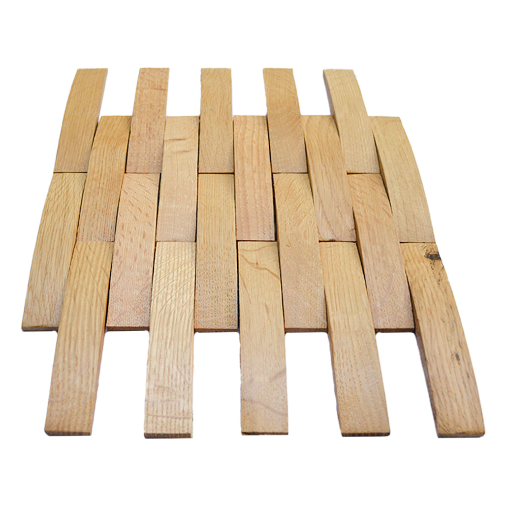 Panneau Mosaïque en Bois | Chêne Clair | 30×30 cm | Carrelage en Bois