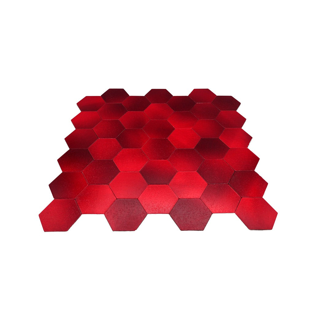 Crédence adhésive | Hexagone Rouge | 28,8×29,2 cm