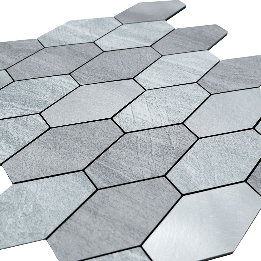 Crédence adhésive | Picket Argent | 30×30 cm