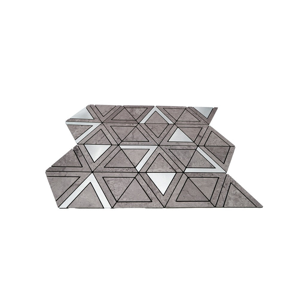 Crédence adhésive | Triangle Gris Argent | 28,7×33,1 cm