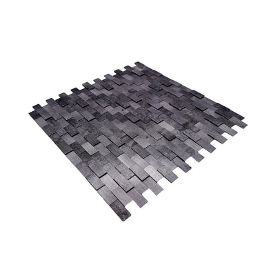 Crédence adhésive | Plaquette 3D Anthracite | 30×29,8 cm