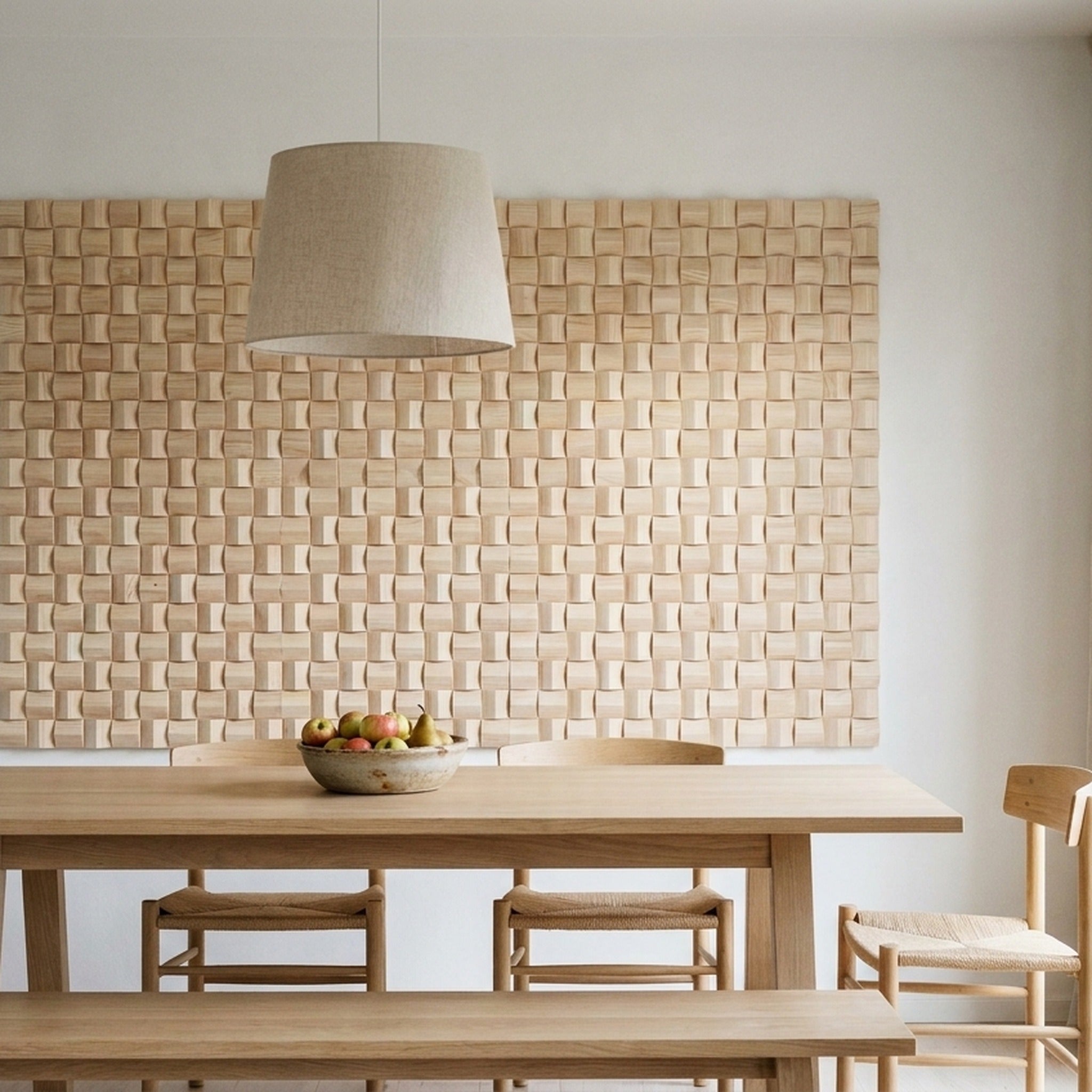 Panneau Bois Décoratif Mural | Frêne | 30×30 cm