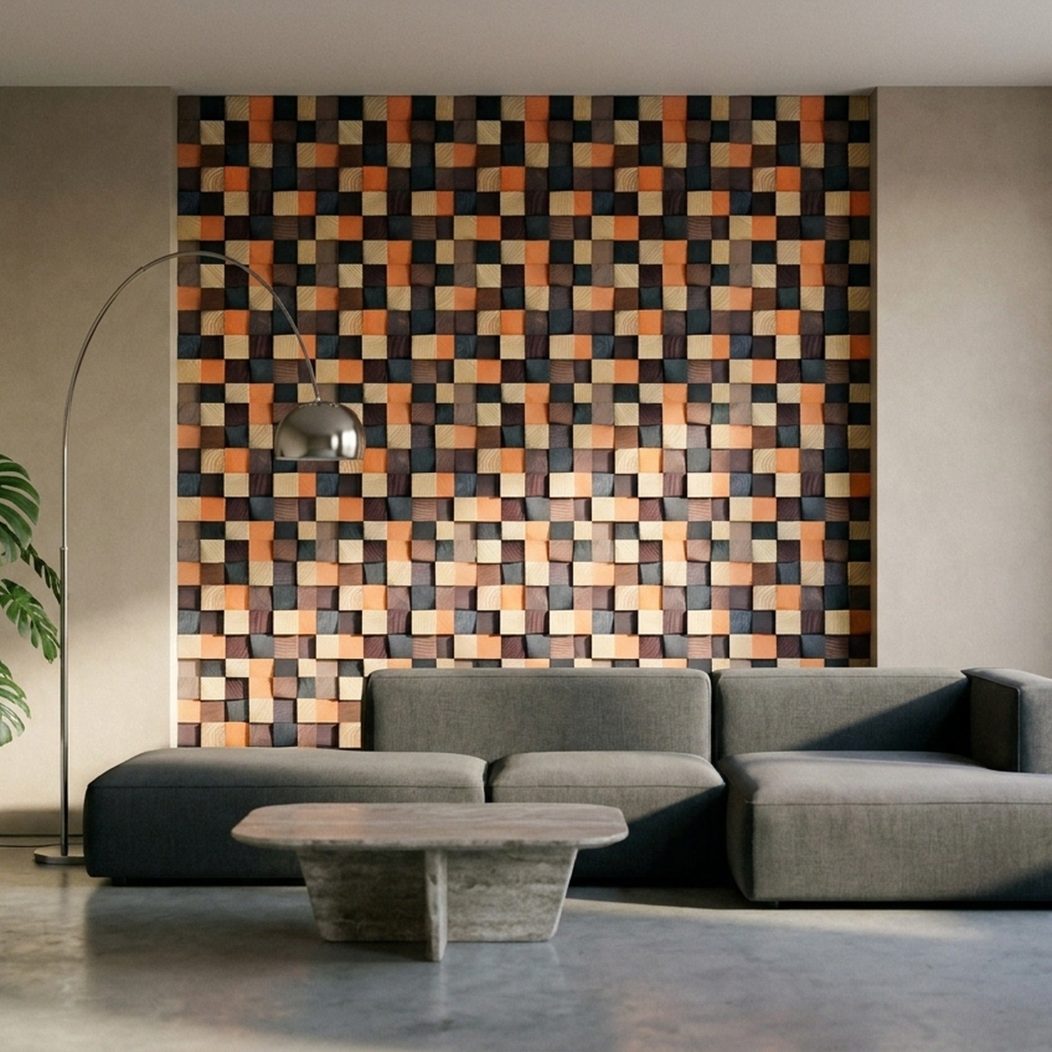 Panneau Bois Décoratif Mural | Bold Pin | 30×30 cm