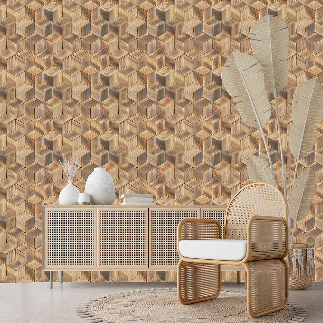 Panneau Mosaïque en Bois | Pin Frais | 30×35 cm | Carrelage en Bois