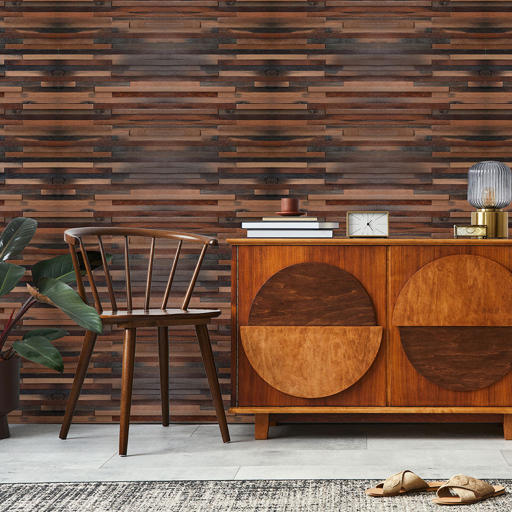 Panneau Mosaïque en Bois | Shipwood Compact | 30×30 cm | Carrelage en Bois