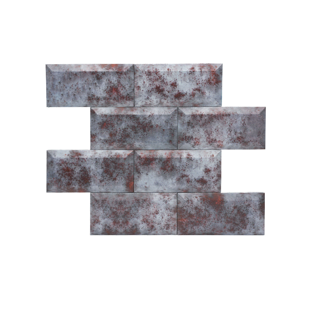 Panneau Mosaïque Autocollant | Métro 3D Gris | 30,5×30,5 cm | Métal
