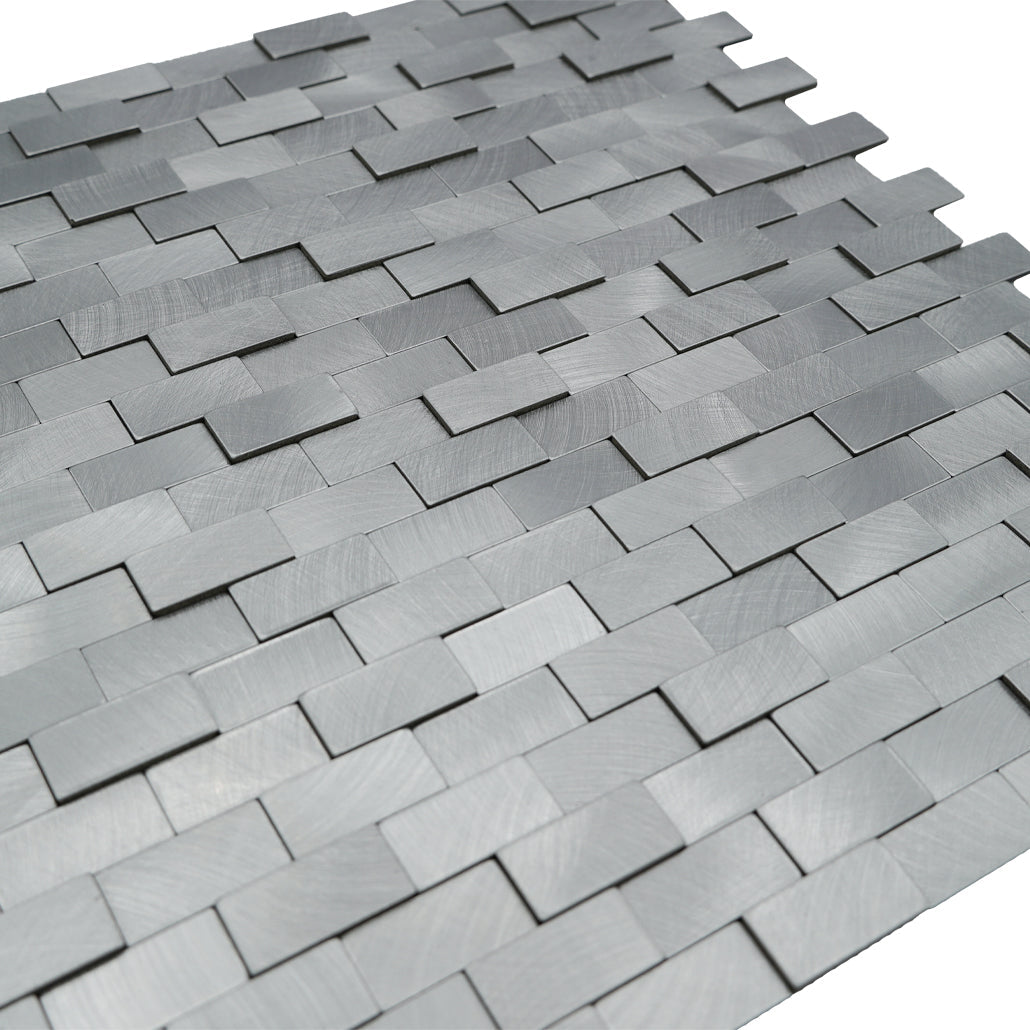 Crédence adhésive | Plaquette 3D Argent | 30×29,8 cm