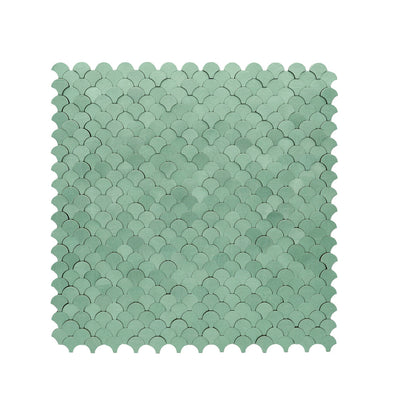 Crédence adhésive | Écaille de Poisson 3D Vert pastel | 28,8×29,8 cm