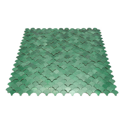 Crédence adhésive | Écaille de Poisson 3D Vert foncé | 28,8×29,8 cm