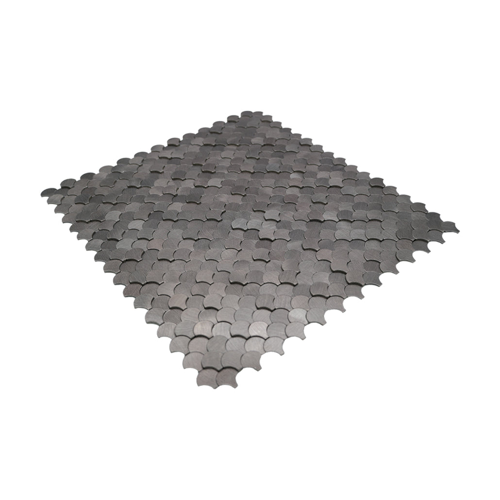 Crédence adhésive | Écaille de Poisson 3D Anthracite | 28,8×29,8 cm