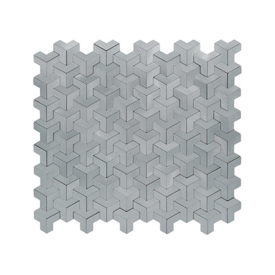 Crédence adhésive | Trifold 3D Argent | 30,3×28 cm