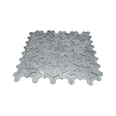 Crédence adhésive | Trifold 3D Argent | 30,3×28 cm
