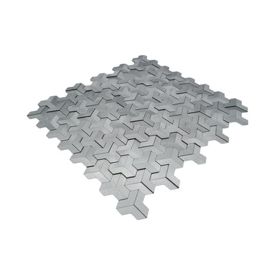 Crédence adhésive | Trifold 3D Argent | 30,3×28 cm