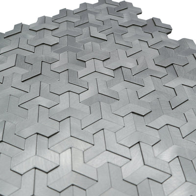 Crédence adhésive | Trifold 3D Argent | 30,3×28 cm