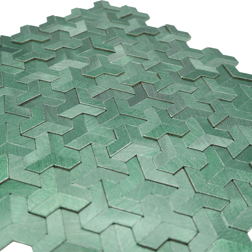 Panneau Mosaïque Autocollant | Trifold 3D Vert foncé | 30,3×28 cm | Métal
