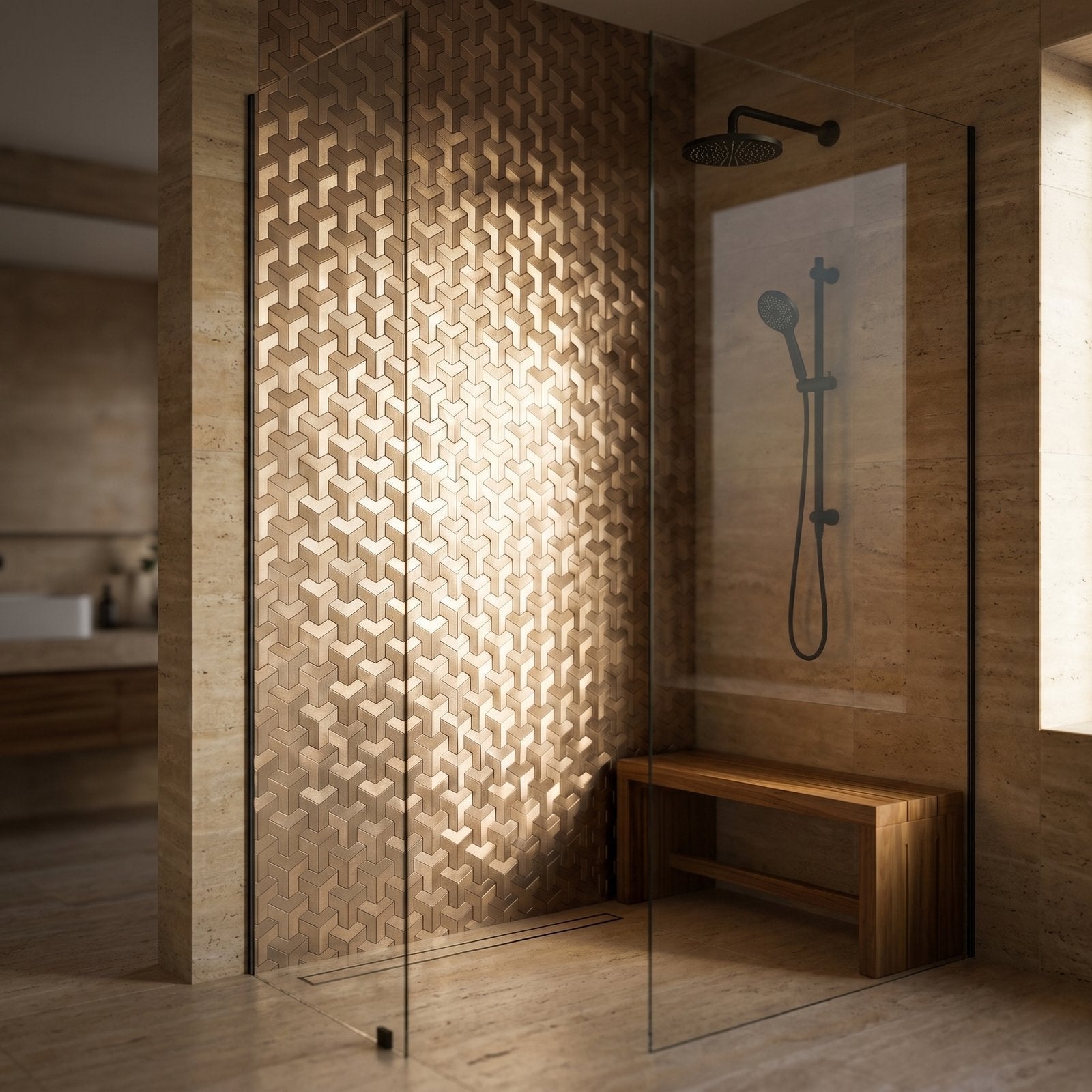 Crédence adhésive | Trifold 3D Naturel | 30,3×28 cm