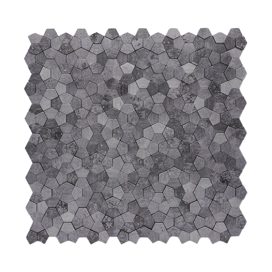 Crédence adhésive | Pentagone 3D Gris | 28,2×28,2 cm